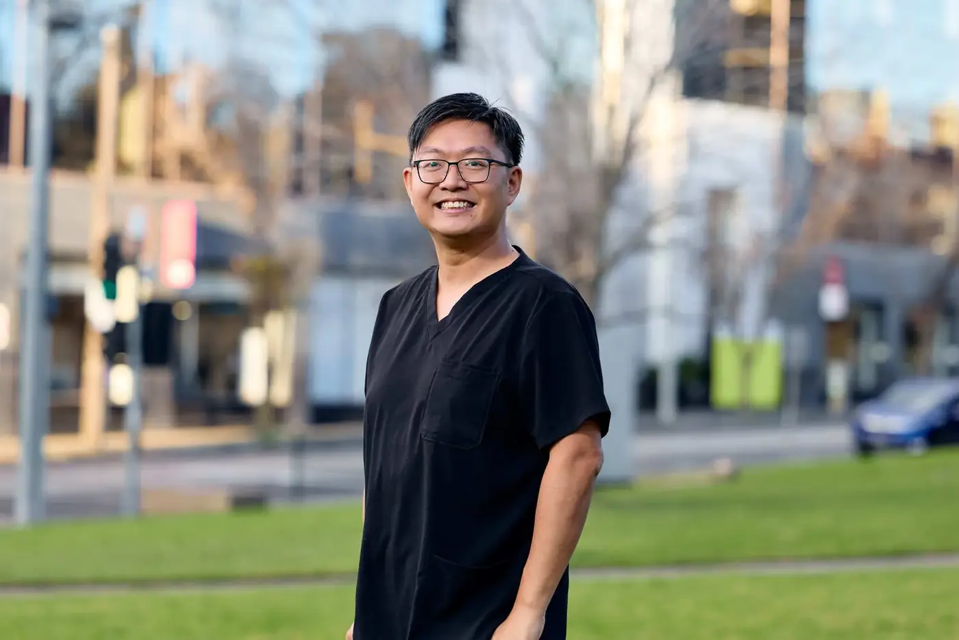 Dr George Foo outside the Care Dental Camberwell practice